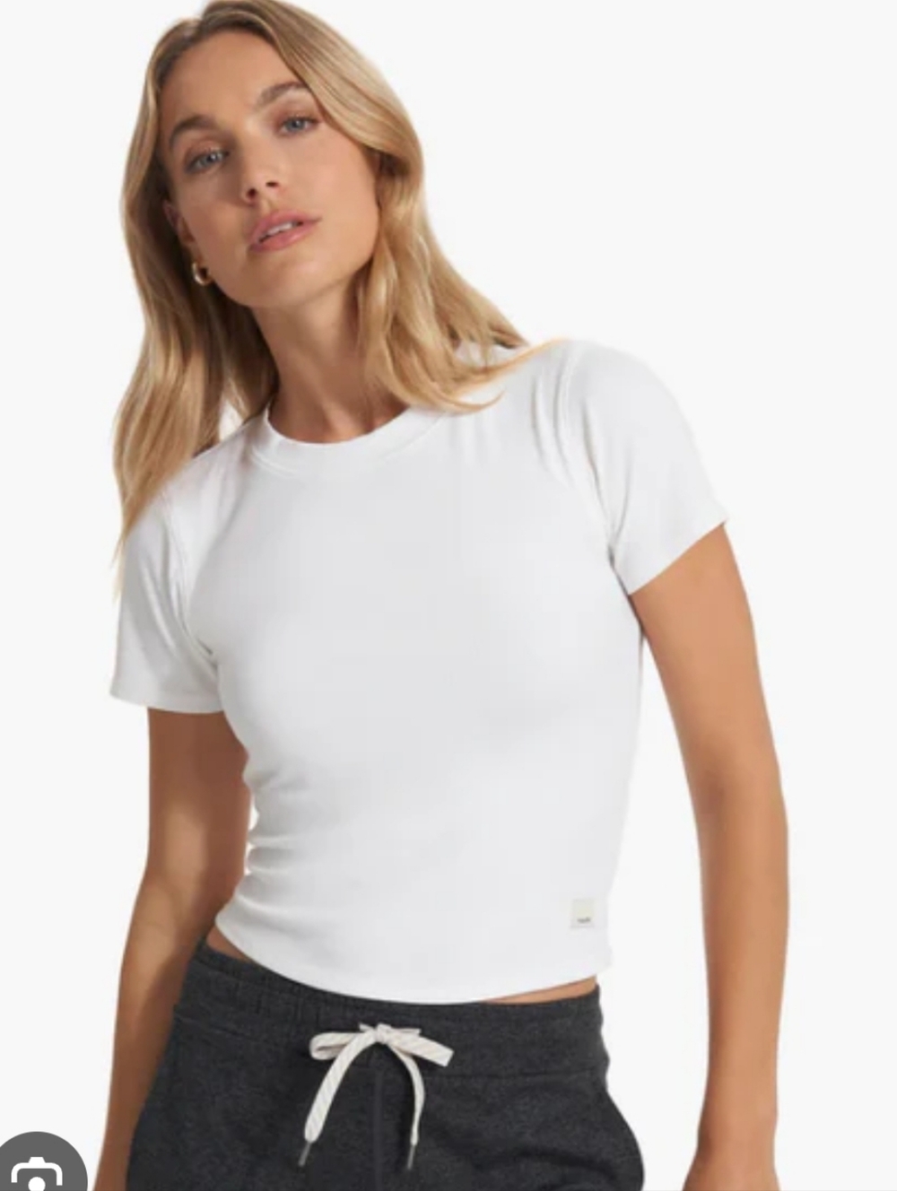 Vuori Women's White Pose Fitted Short Sleeve Tee